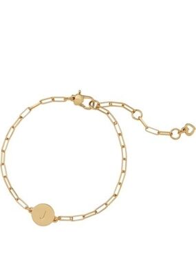 kate spade Gold Initial (J) Disc Link Bracelet